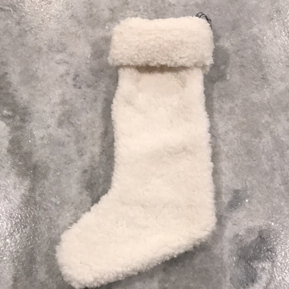 PINK Victoria Secret Christmas Stocking Sherpa Holographic Iridescent White - Picture 4 of 4